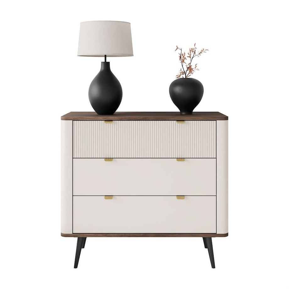 Komoda do salonu AUTUMN 3S na wysokich nóżkach, kaszmir / orzech