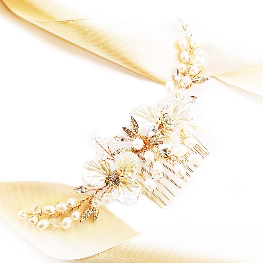 GRZEBIEŃ grzebyk ślubny do UPIĘCIA na ślub GAŁĄZKI kryształy glam