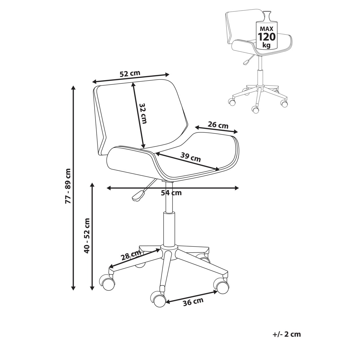 Krzesło biurowe TOTOWA Ekoskóra Biały