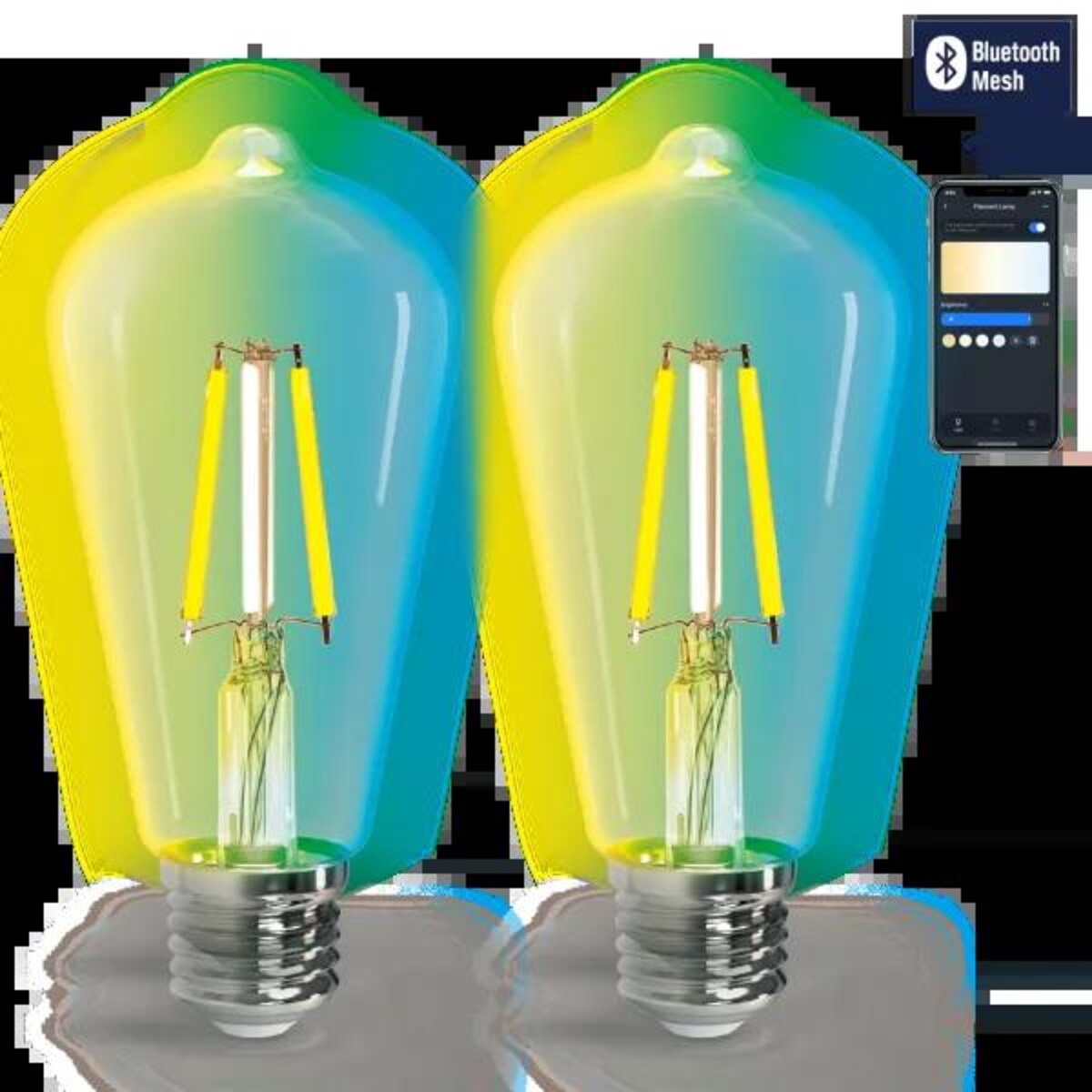 inteligentna żarówka bluetooth mesh st64 6w cct 2 szt. ,z pilotem