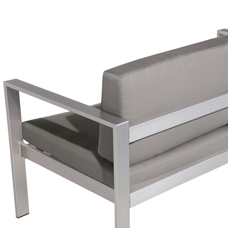 Ławka ogrodowa z poduchą SALERNO 142 cm Metal Ciemnoszary