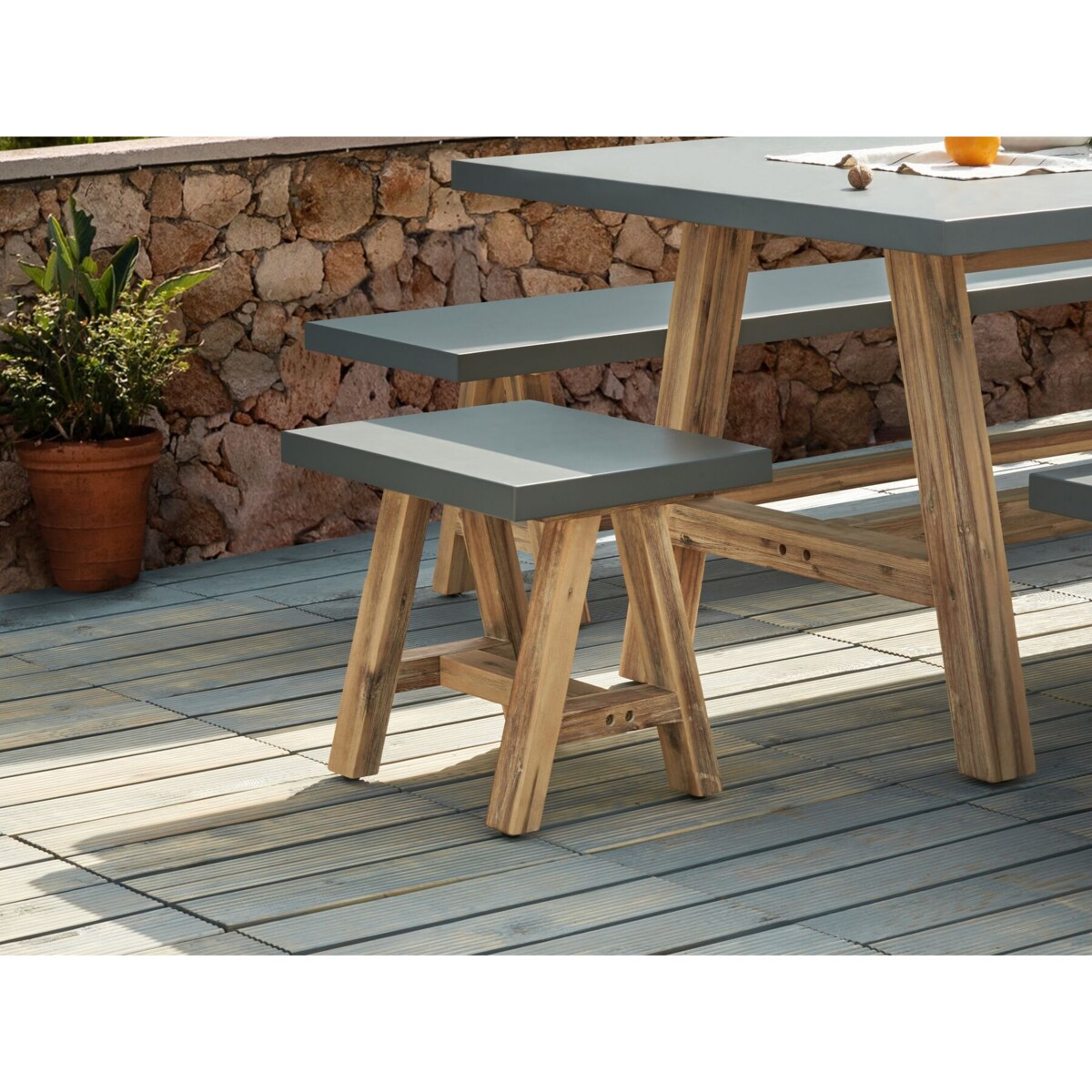 Stołek Szary TONNARE