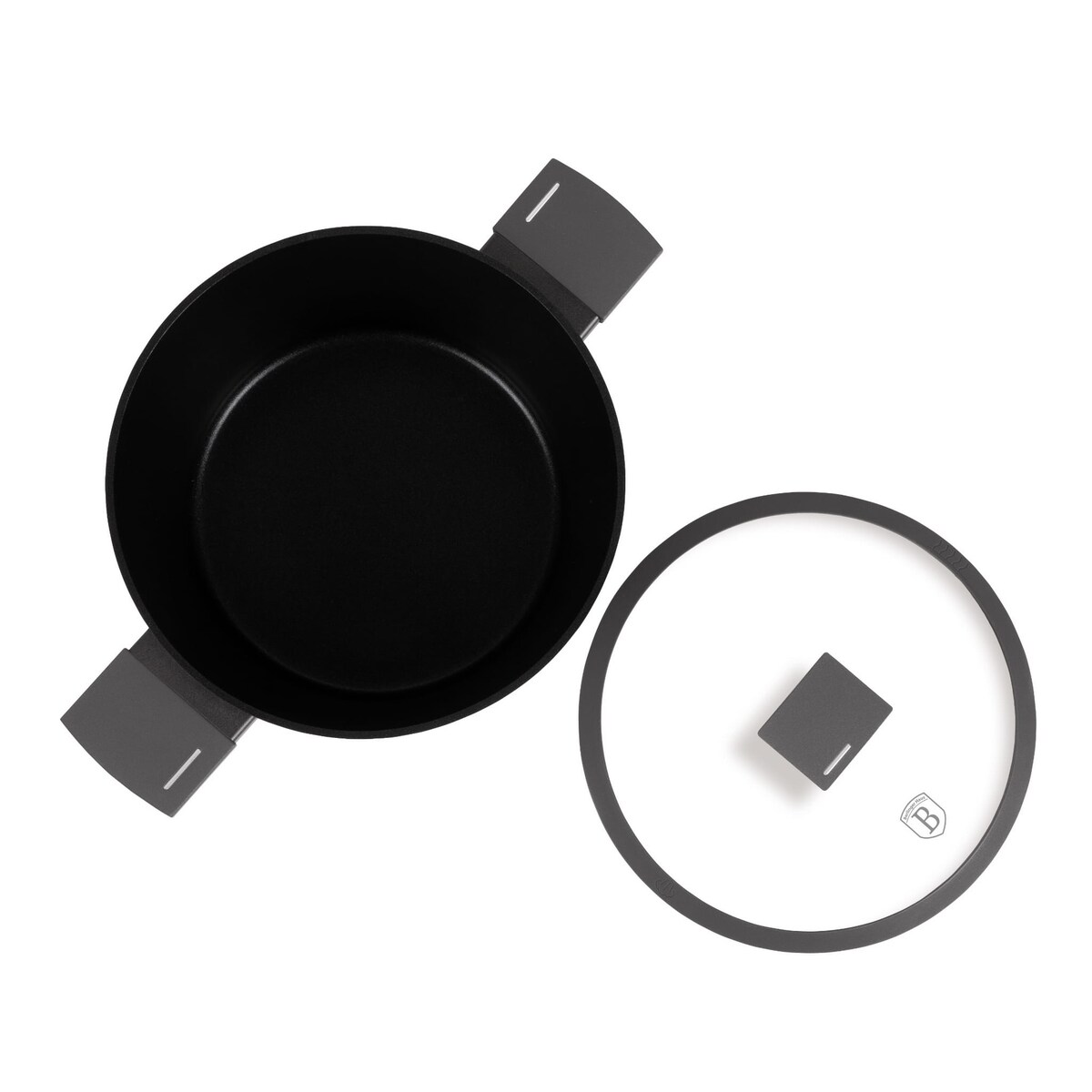 Garnek tytanowy z pokrywką 28cm 6.1L BERLINGER HAUS Antracit