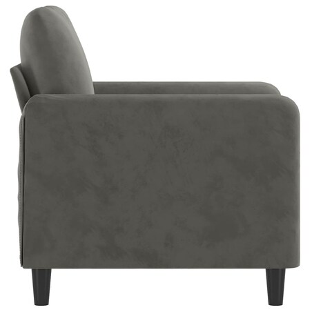 vidaXL Fotel, ciemnoszary, 60 cm, obity aksamitem