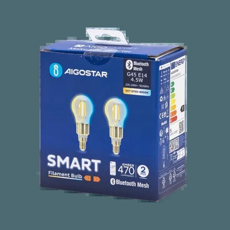 inteligentna żarówka bluetooth mesh g45 4.5w cct 2 szt. ,z pilotem