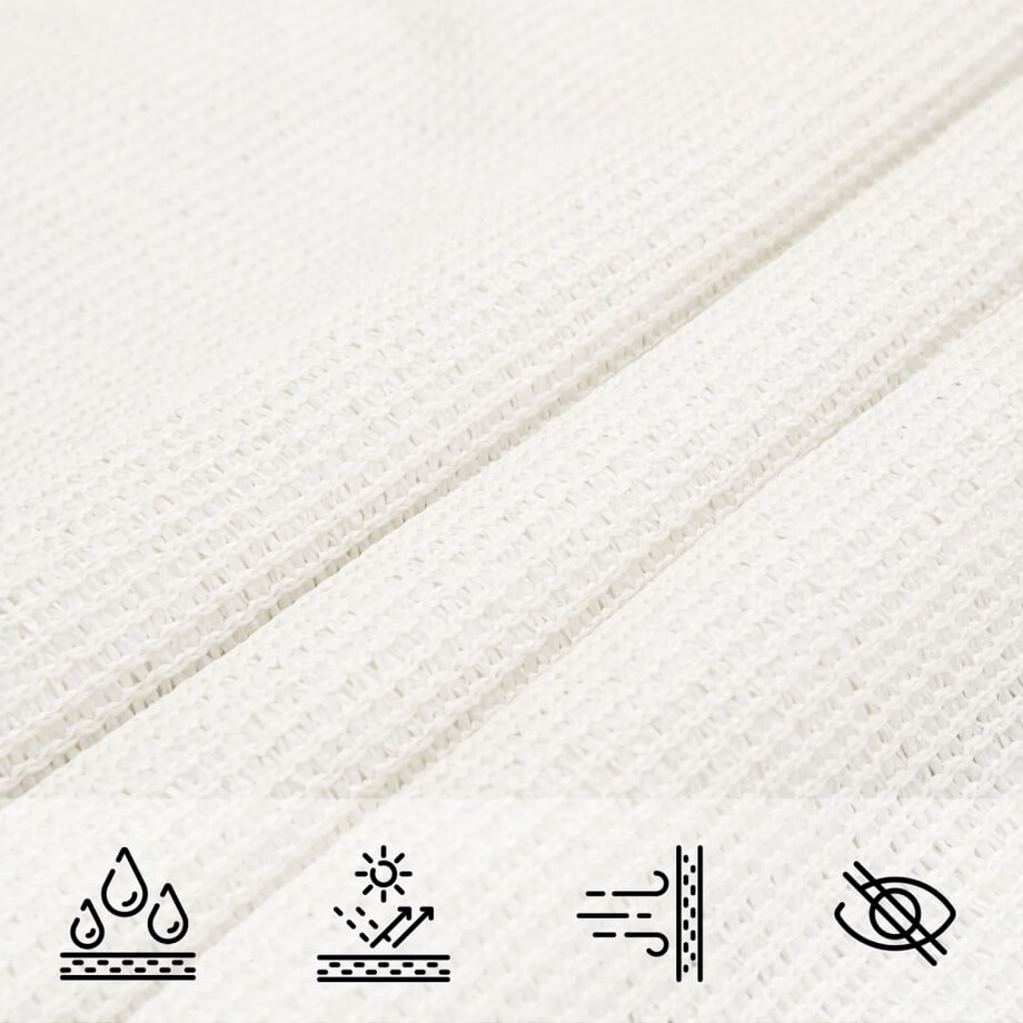 vidaXL Żagiel przeciwsłoneczny, 160 g/m², biały, 3,5x3,5x4,9 m, HDPE