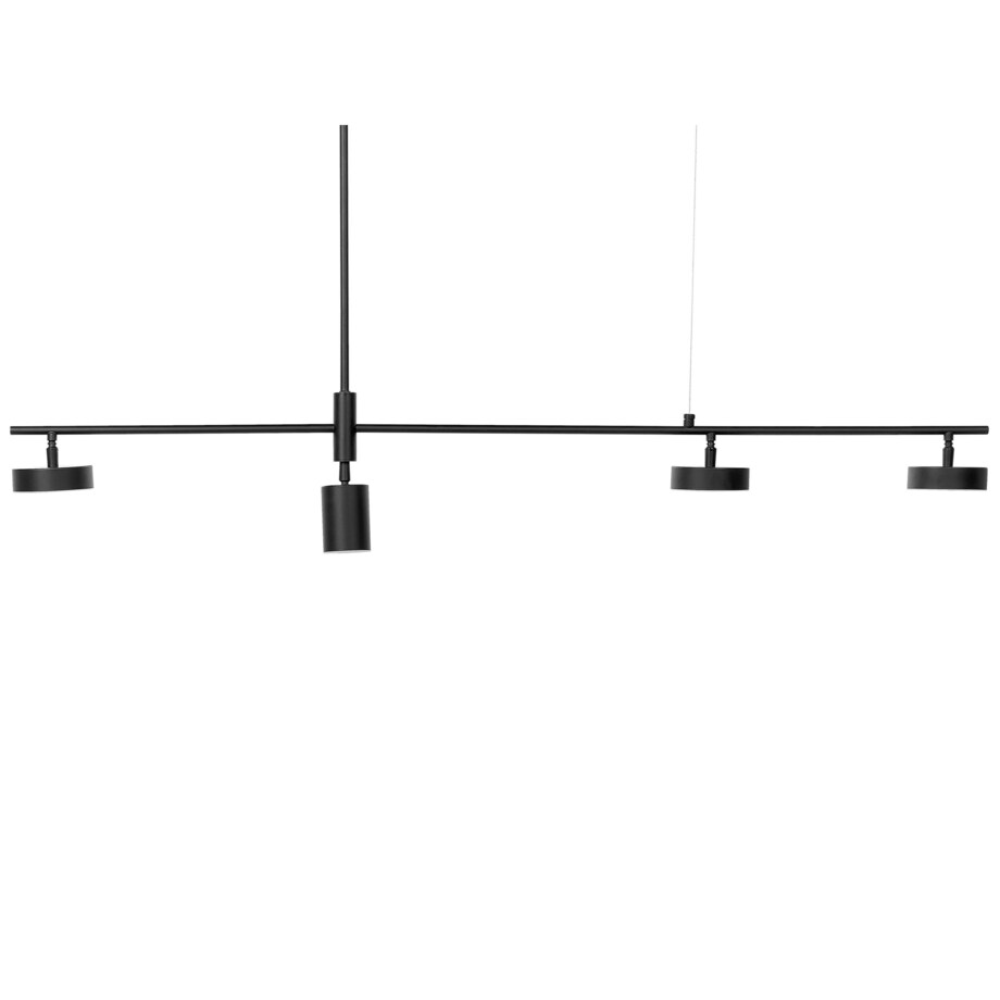 Lampa wisząca 4-punktowa LED metalowa czarna FOYLE