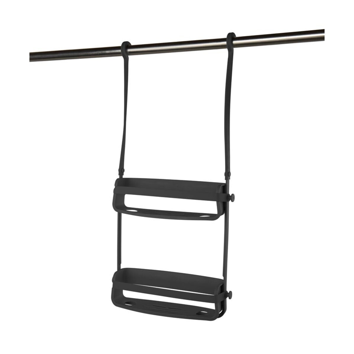 Półka pod prysznic podwójna czarna Shower Caddy Flex, 31 x 9 x 65 cm, Umbra
