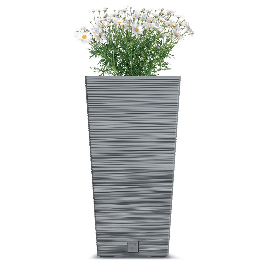 Doniczka Donica Ogrodowa 34,5 Cm Kwadratowa Na Taras Do Ogrodu Domu Szara