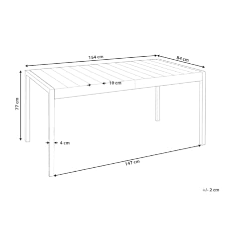 Stół ogrodowy BARTICA 154 cm 84 cm Beżowy