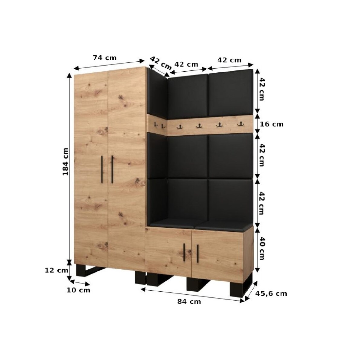 Garderoba do przedpokoju Abiks ARTIN 2 artisan+manila02