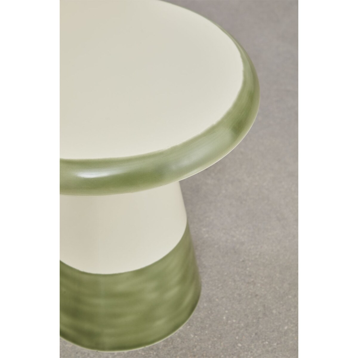 Stolik pomocniczy metalowy biało-zielony, Marcela, Ø40 cm