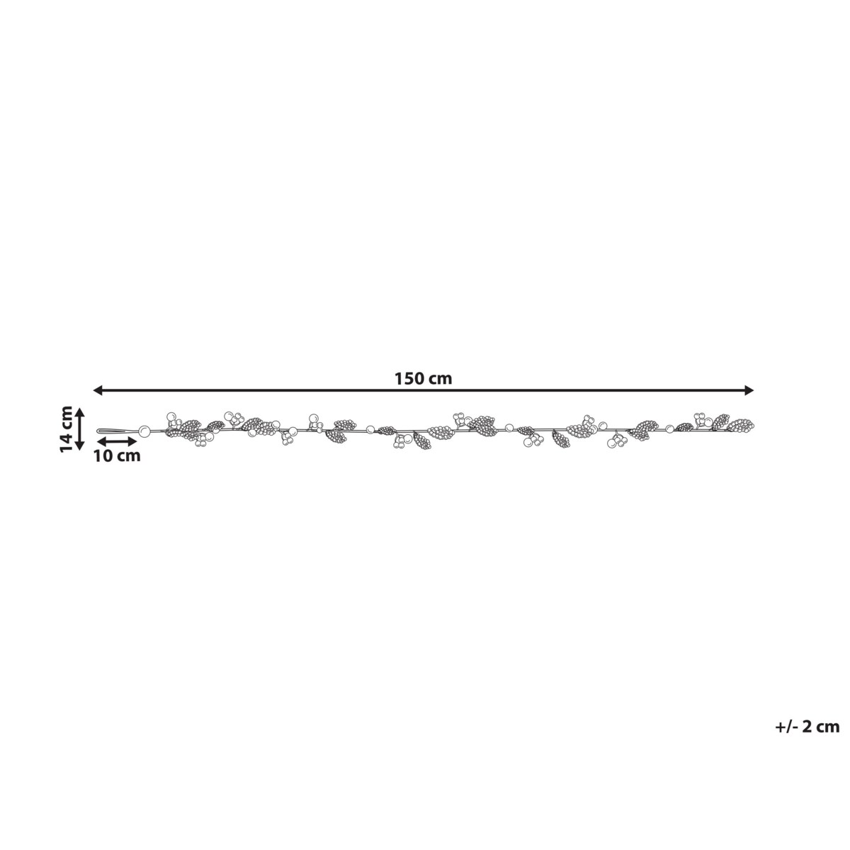 Świąteczna girlanda 150 cm czerwona TARIFA