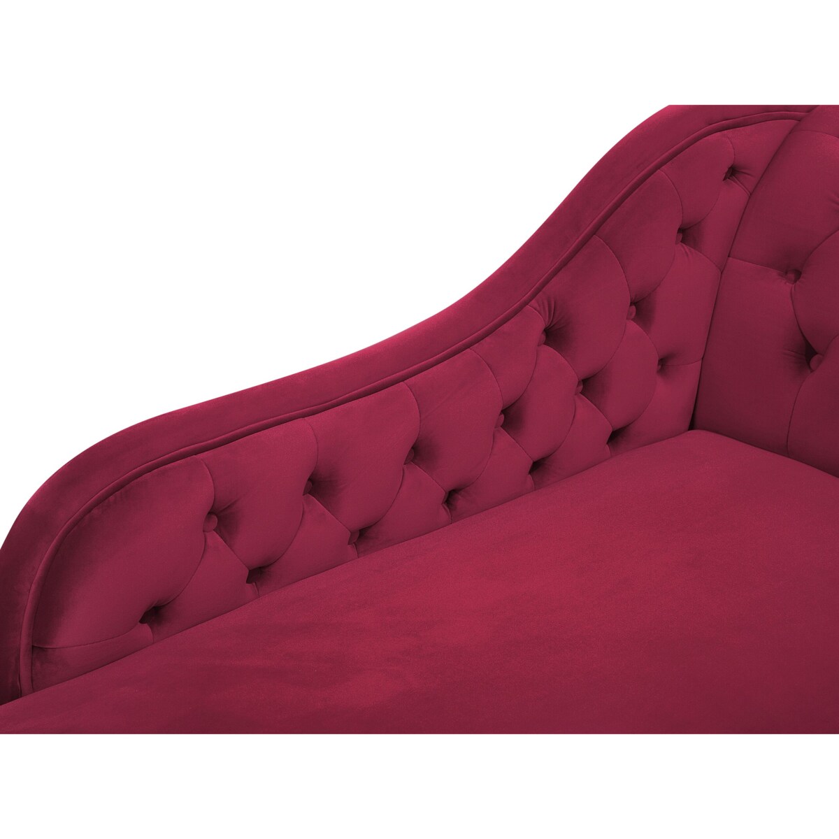 Szezlong welurowy prawostronny burgundowy NIMES