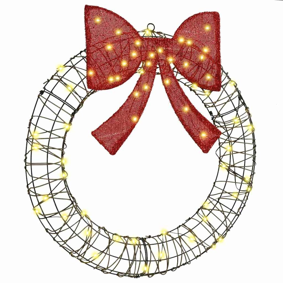 vidaXL Wianek z 60 diodami LED Ciepła biel 75 cm rattan