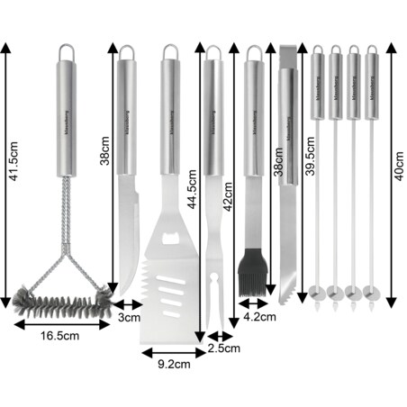 Zestaw przyborów do grilla 10 elementów narzędzia do grillowania KLAUSBERG