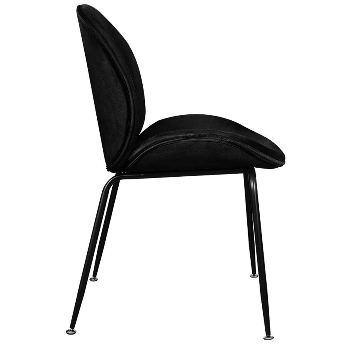Krzesło tapicerowane welurowe do salonu jadalni czarne