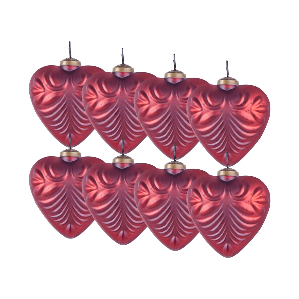 Zestaw 8 bombek FERIABLE Szkło Czerwony