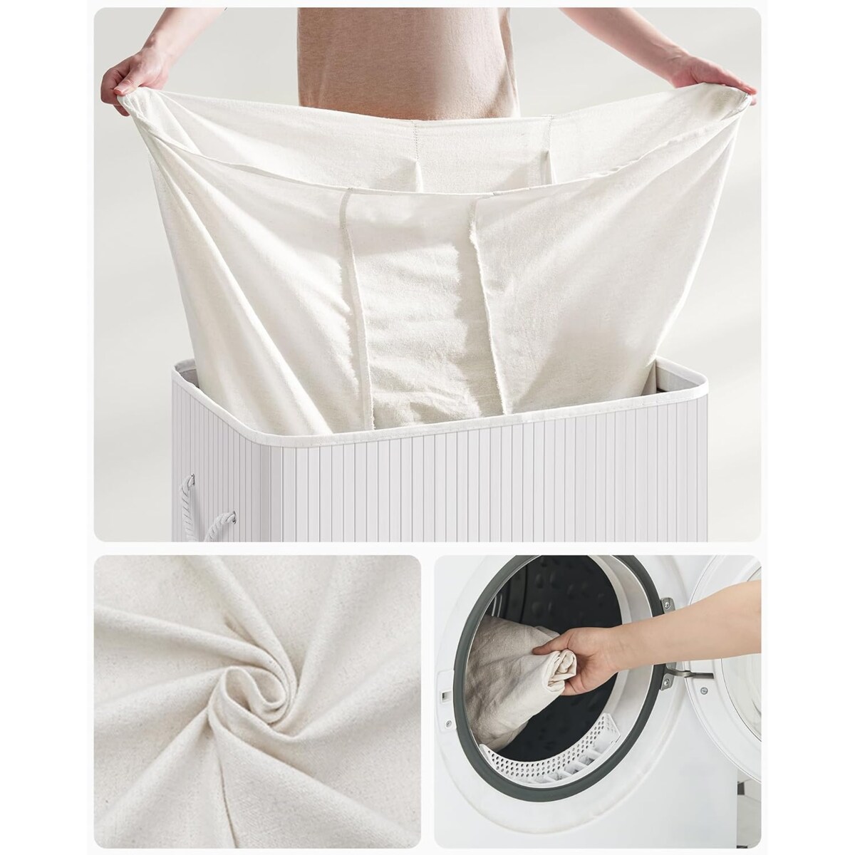 Kosz Na Pranie 60X40X61,5 Cm Biały