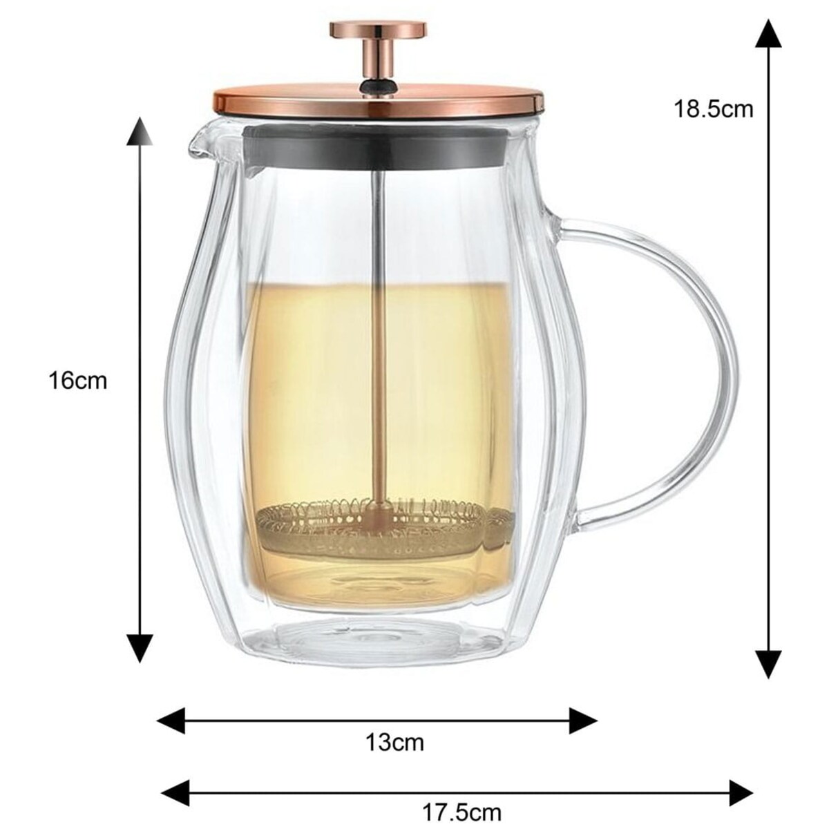 Zaparzacz do kawy herbaty 0.60L French Press różowe złoto KLAUSBERG