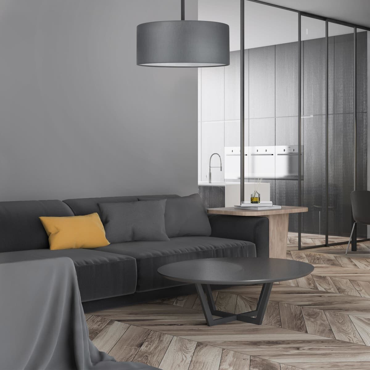 Sufitowa lampa do salonu Rondo 4240 TK Lighting chromowana grafitowa