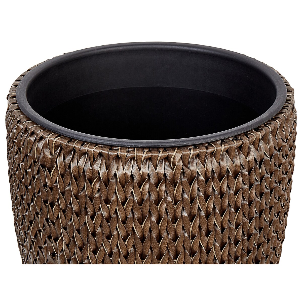 Zestaw 2 doniczek na kwiaty z technorattanu brązowy BERBERIS