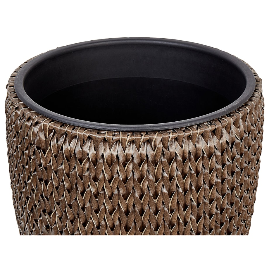 Zestaw 2 doniczek na kwiaty z technorattanu brązowy BERBERIS