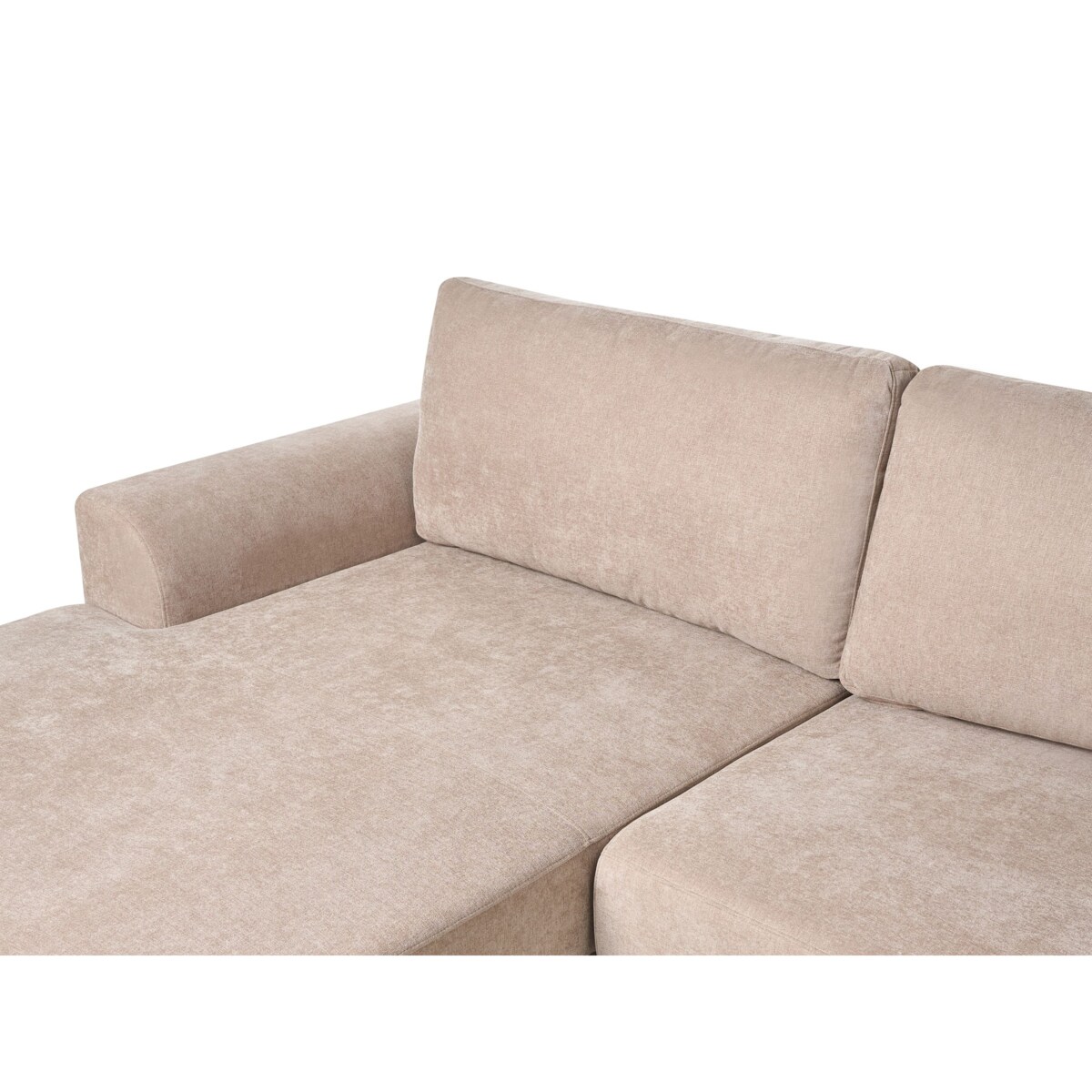 Narożnik rozkładany dla 3 osób NUBORG Szenil Jasnobrązowy Prawostronny