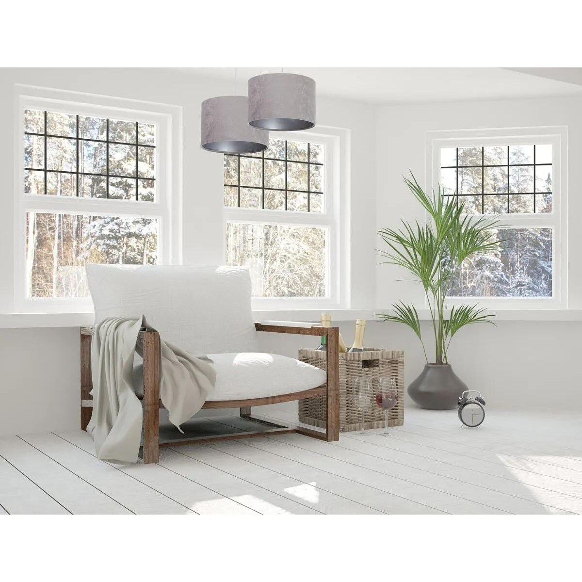 Lampa wisząca HOME 30 szara/srebrna