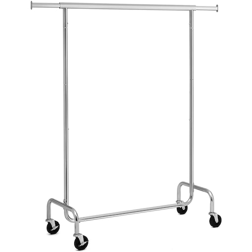 Wieszak Na Ubrania Na Kółkach do przedpokoju korytarza sypialni Srebrny