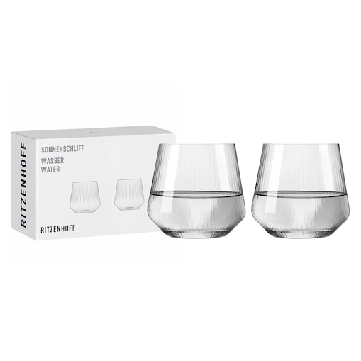 Ritzenhoff Sonnenschlif Zestaw 2 szt. Kryształowych Ryflowanych Szklanek do wody