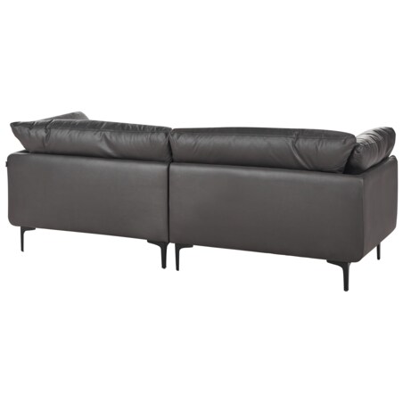 Sofa 3-osobowa ekoskóra czarna REVSNES