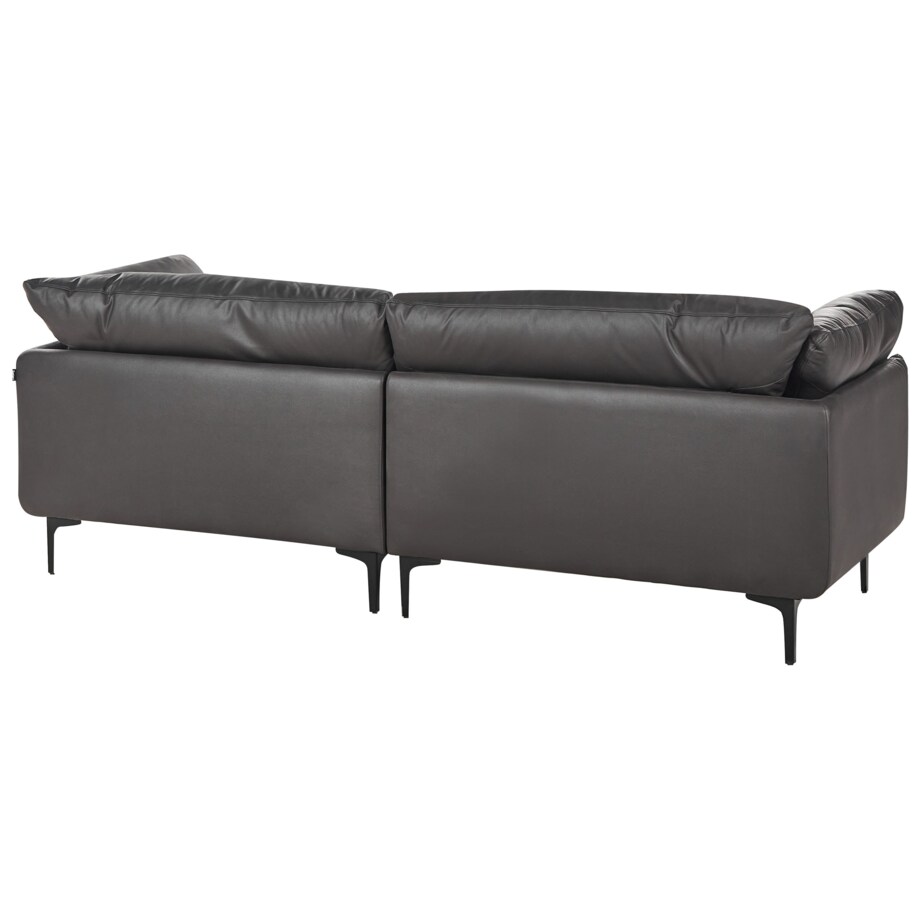 Sofa 3-osobowa ekoskóra czarna REVSNES