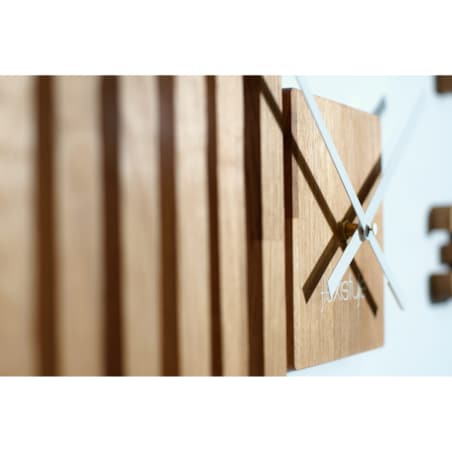 Drewniany zegar ścienny dębowy LAMELE 60cm