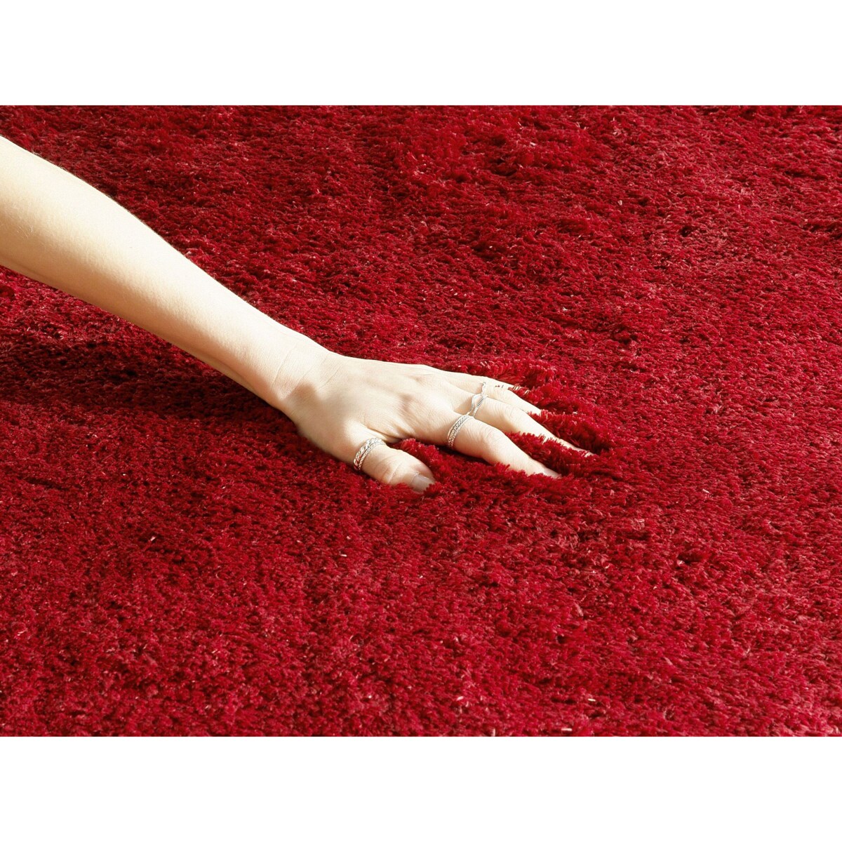 Dywan shaggy 160 x 230 cm czerwony EVREN