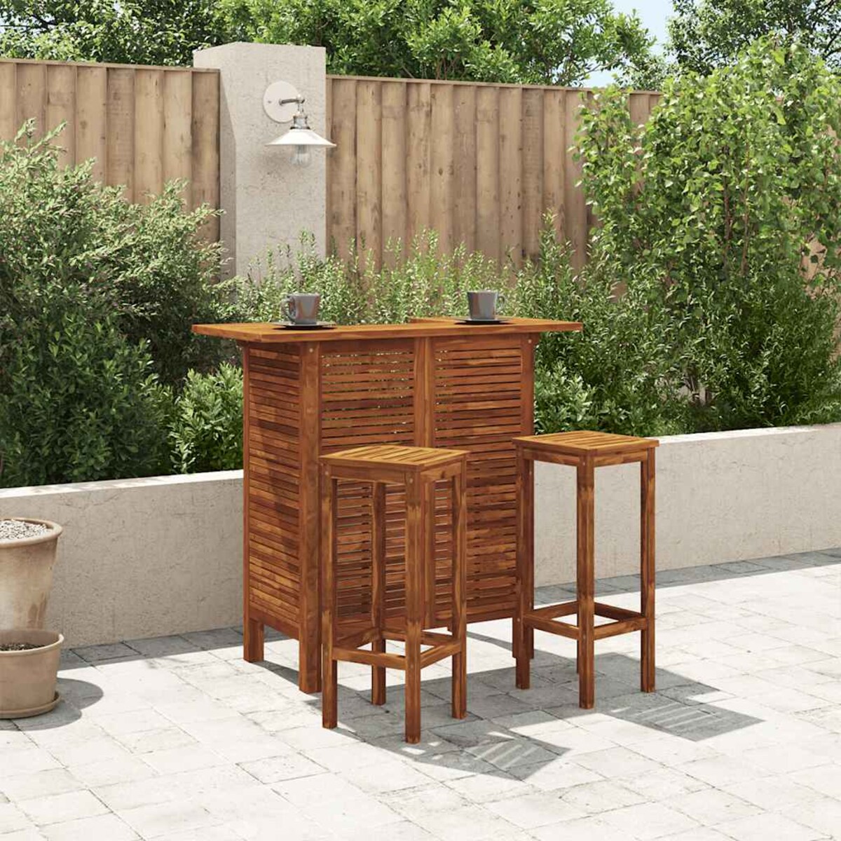 vidaXL Stolik barowy, 110 x 50 x 105 cm, lite drewno akacjowe