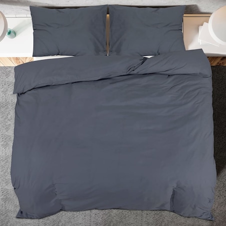 vidaXL Zestaw pościeli, antracytowy, 200x220 cm, lekka mikrofibra