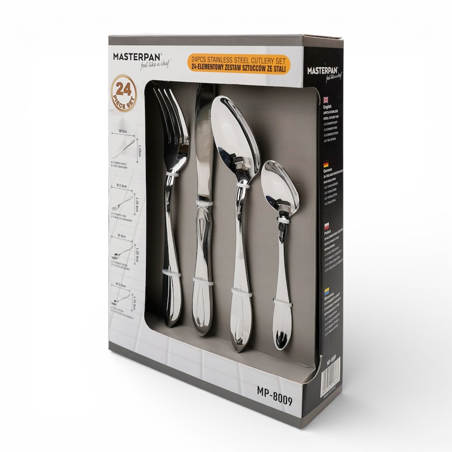 Zestaw sztućców 24 ELE na 6 osób sztućce komplet MASTERPAN MP-8009