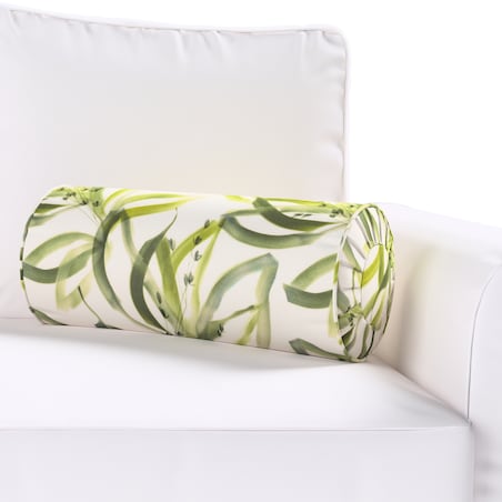 Poduszka wałek z zakładkami, biało-zielony, Ø20 x 50 cm, Gardenia