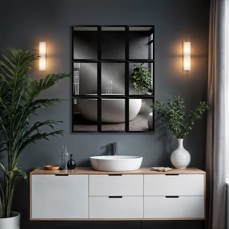 Zestaw 9 lusterek z ramą 20x26 cm do zwieszenia, lustrzana galeria ścienna