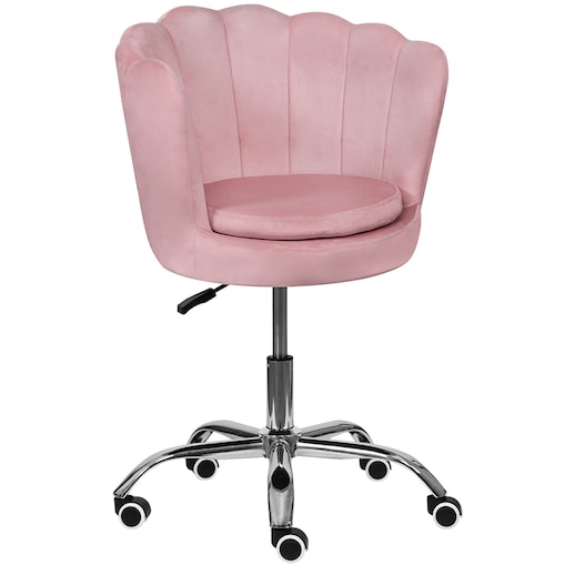 Fotel biurowy krzesło obrotowe welurowe regulowane muszelka