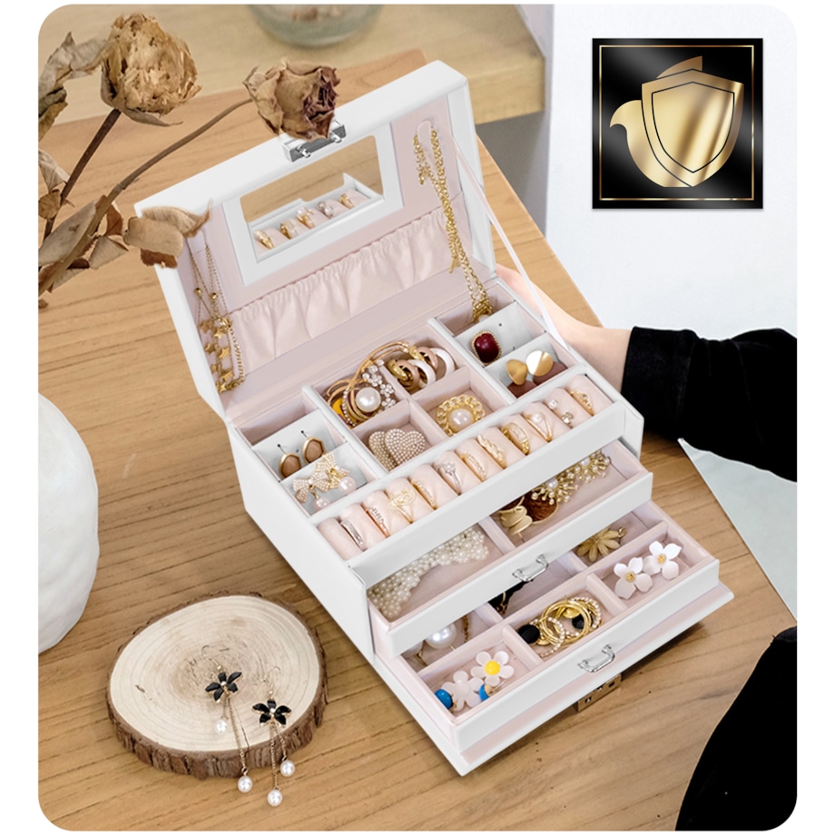 Pudełko szkatułka na biżuterię białe Massido