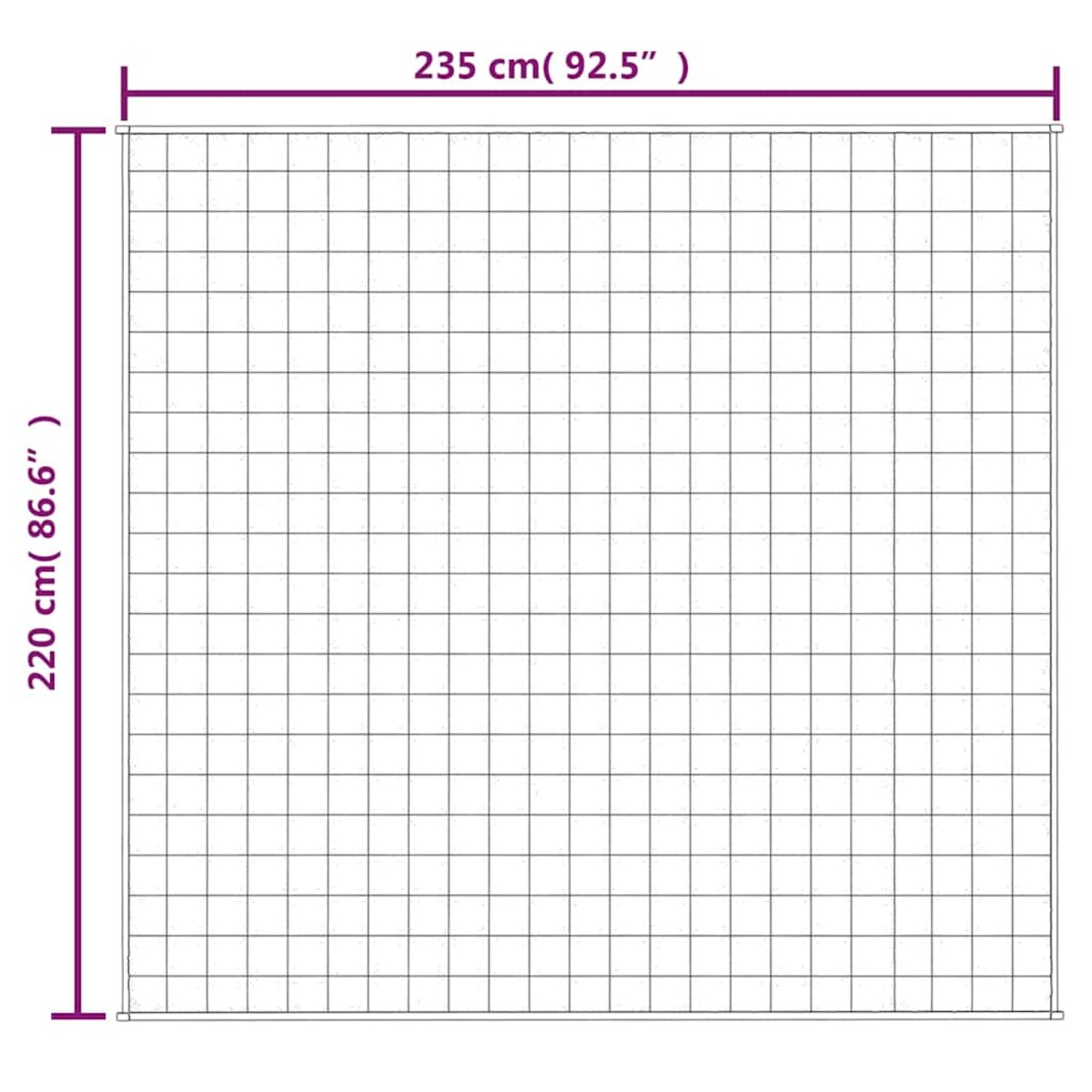 vidaXL Koc obciążeniowy, szary, 220x235 cm, 11 kg, tkanina