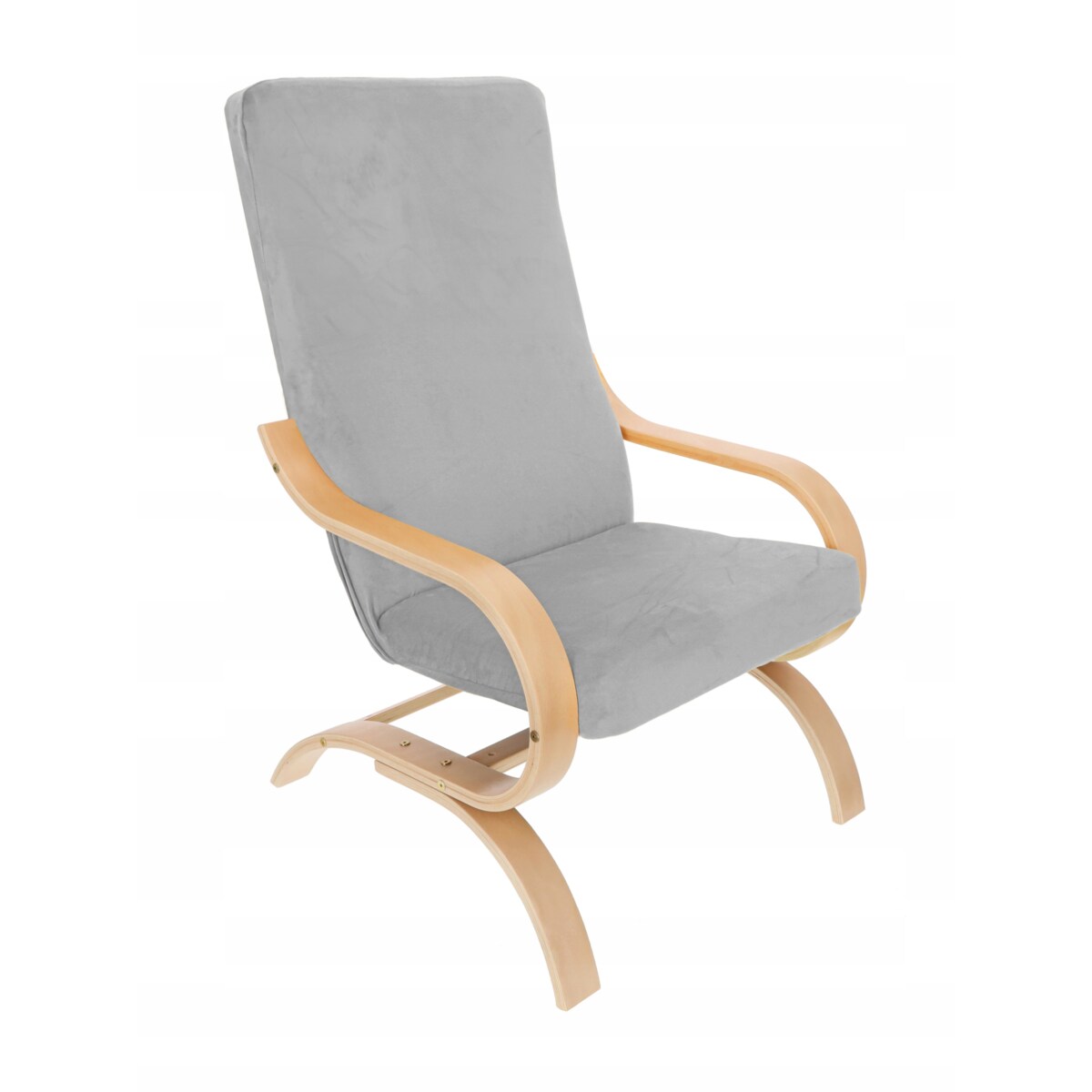 POKROWIEC NA FOTEL FINKA JASNY SZARY WELUR ELASTYCZNY [21FY]