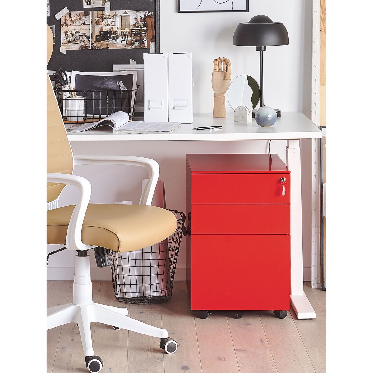 Szafka biurowa metalowa czerwona CAMI