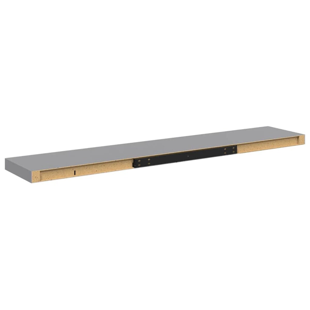 vidaXL Półki ścienne, 4 szt., szare, 120x23,5x3,8 cm, MDF