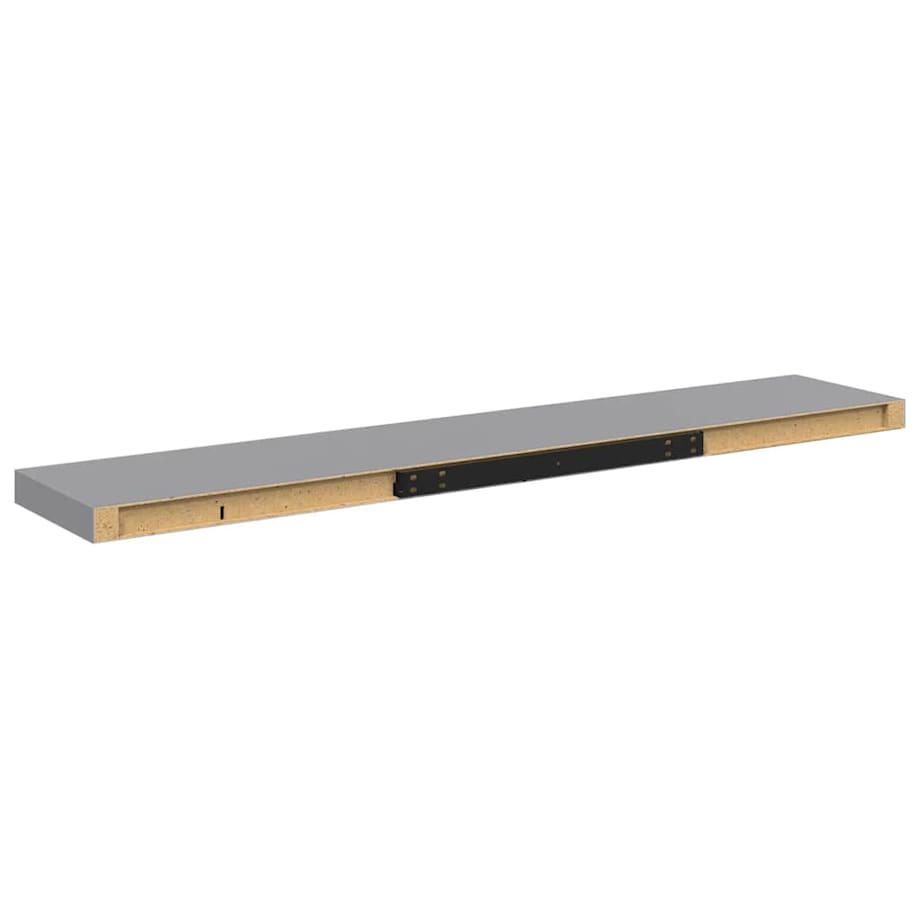 vidaXL Półki ścienne, 4 szt., szare, 120x23,5x3,8 cm, MDF
