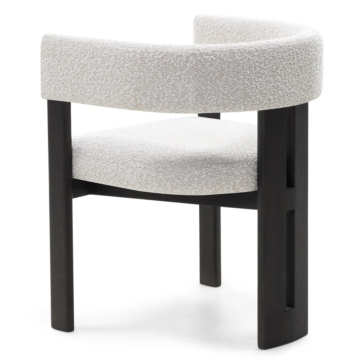 Krzesło do jadalni jasnobeżowe/czarne, bouclé Aya