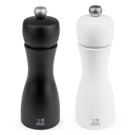 Zestaw 2 młynków do soli i pieprzu Tahiti biały/czarny, 15 cm, Peugeot