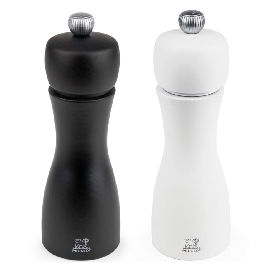 Zestaw 2 młynków do soli i pieprzu Tahiti biały/czarny, 15 cm, Peugeot